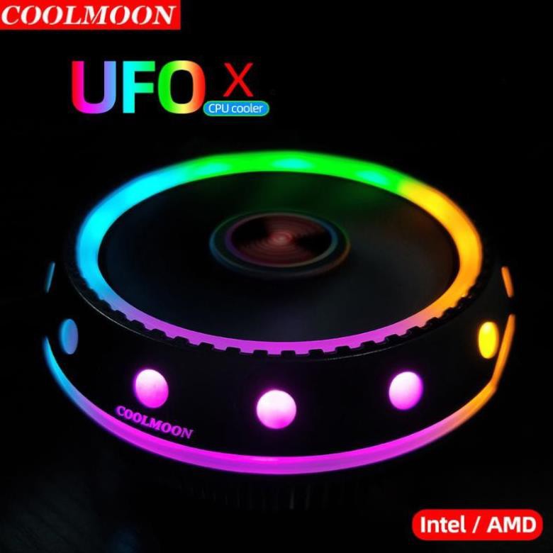 Quạt tản nhiệt Cpu Coolmoom Ufox LED RGB/ Intel -AMD/Tự động đổi màu- hệ thống Led RGB tự động đổi màu-Máy Tính Báo Hồng