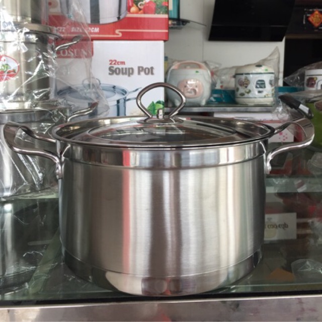 Nồi inox 3 đáy  ECOSUN  Size :22cm ( cam kết hàng đẹp chính hãng) không phải trả lại shop