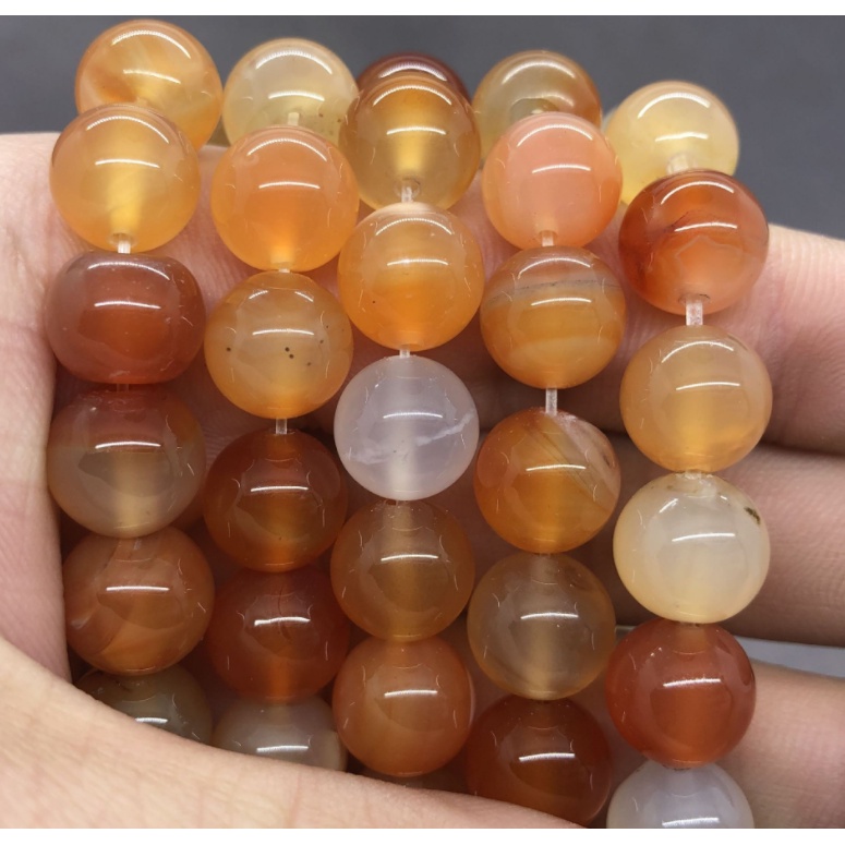 Chuỗi Hạt Đá Mã Não Nhiều Màu Kích Thước 6/8/10mm Dùng Làm Trang Sức Thủ Công