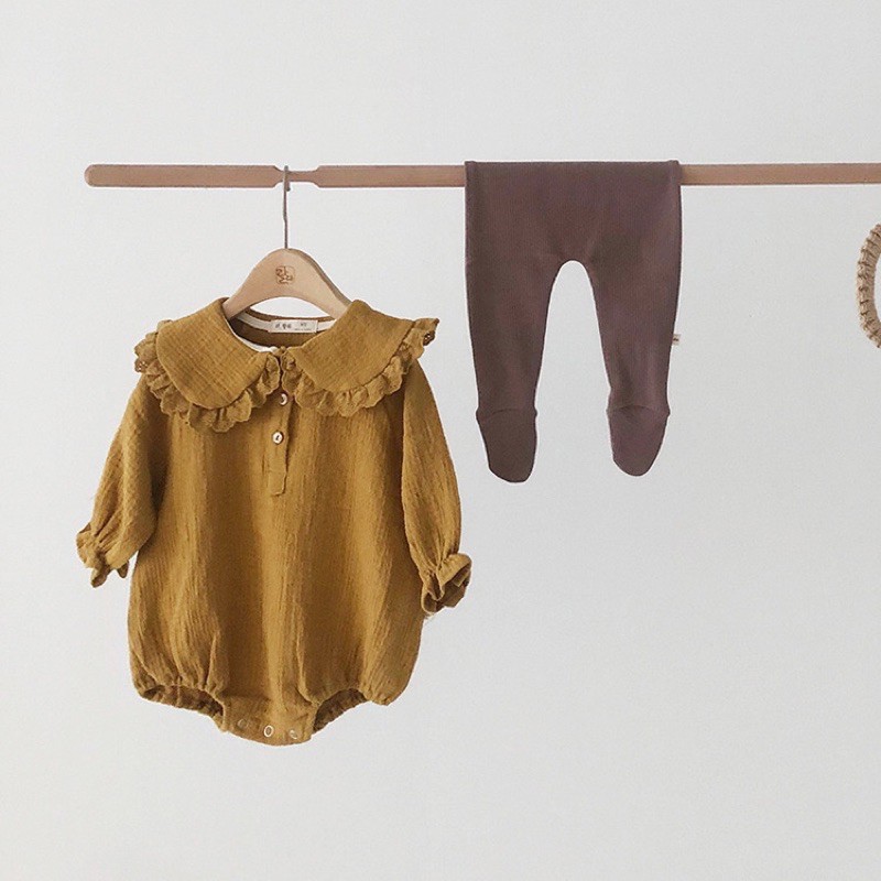 Áo jump linen cổ bèo style Hàn Quốc cực bánh bèo cho bé  body chip bodysuits body suit