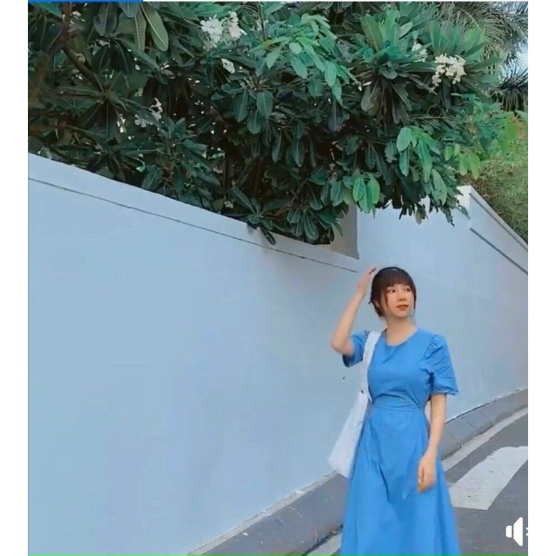 ĐẦM MiDI XANH KHOÉT LƯNG