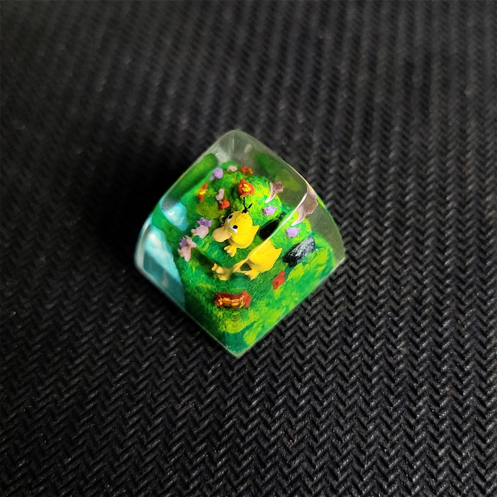 Keycap pokemon Psyduck  - nút phím cơ - keycap lẻ - keycap anime - keycaps xuyên sáng - keycap resin epoxy