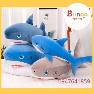 Gấu bông Cá mập mắt xanh 3 màu kích thước 60-90-1m Bunoo shop