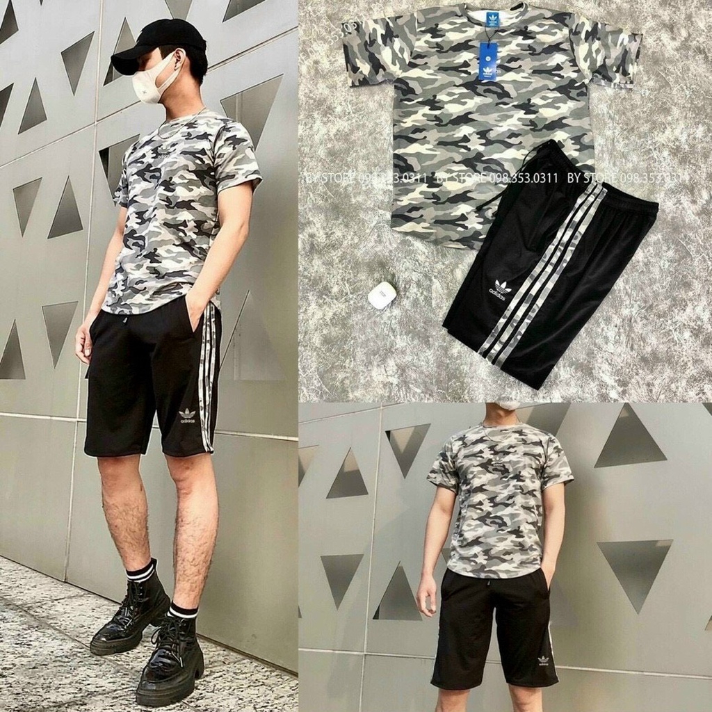 Bộ Thể Thao Nam Rằn Ri HoangLong Chất Cotton thoáng mát, Thấm Hút Mồ Hôi Hàng Shop