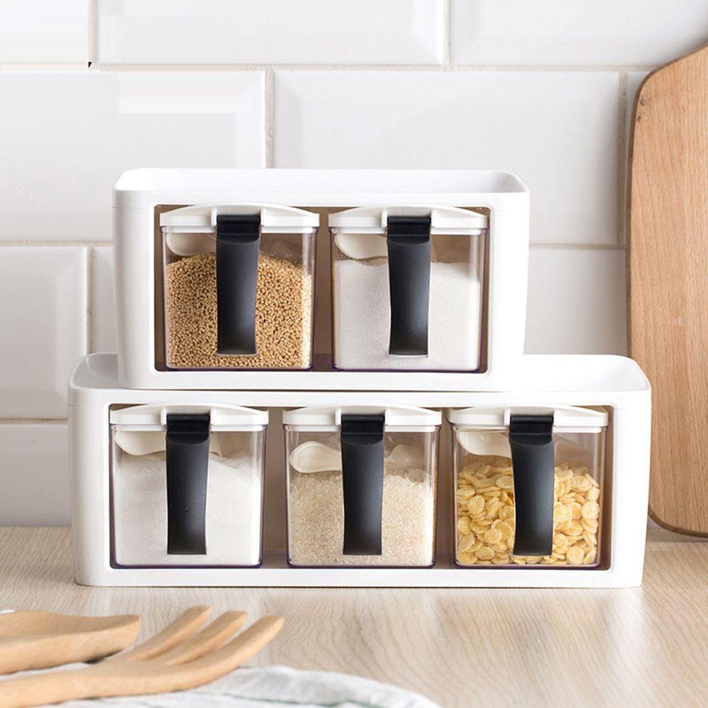 Hộp Đựng Gia Vị Kèm Muỗng Tiện Dụng Cho Nhà Bếp