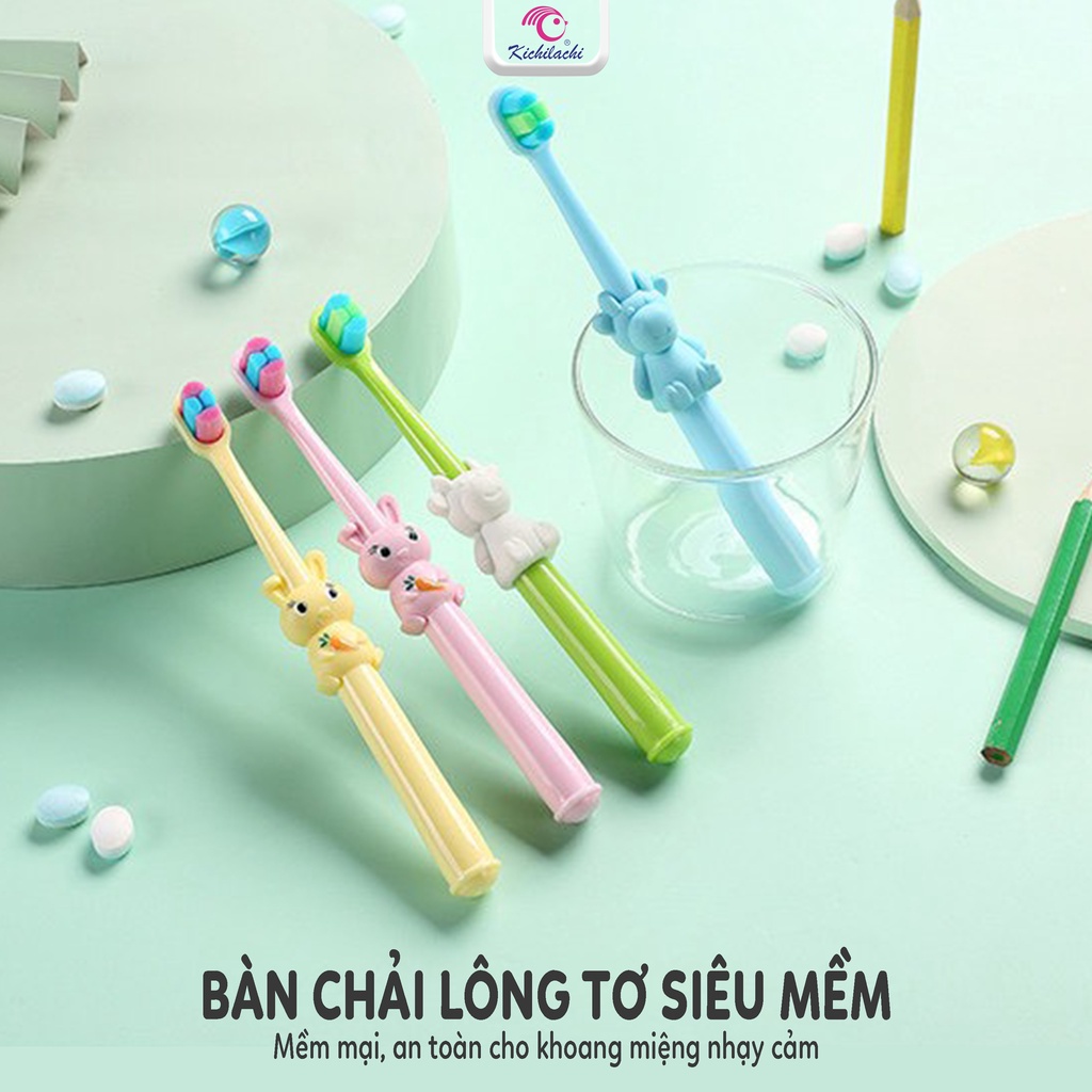Bàn Chải Đánh Răng Cho Bé Lông Tơ Siêu Mềm Hình Thỏ