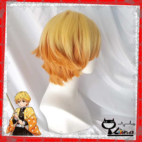 [sẵn] Wig/tóc giả cosplay Zenitsu - Demon Slayer: Kimetsu no Yaiba màu vàng cam [Miu Cosplay]