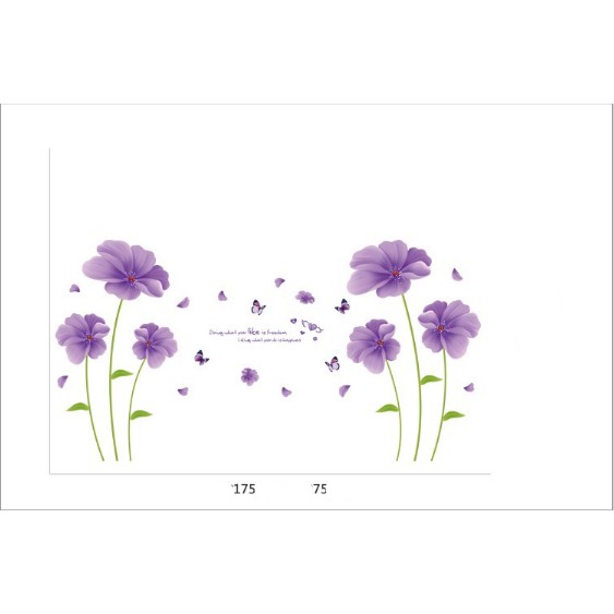 Decal trang trí tường Hoa Tím lớn