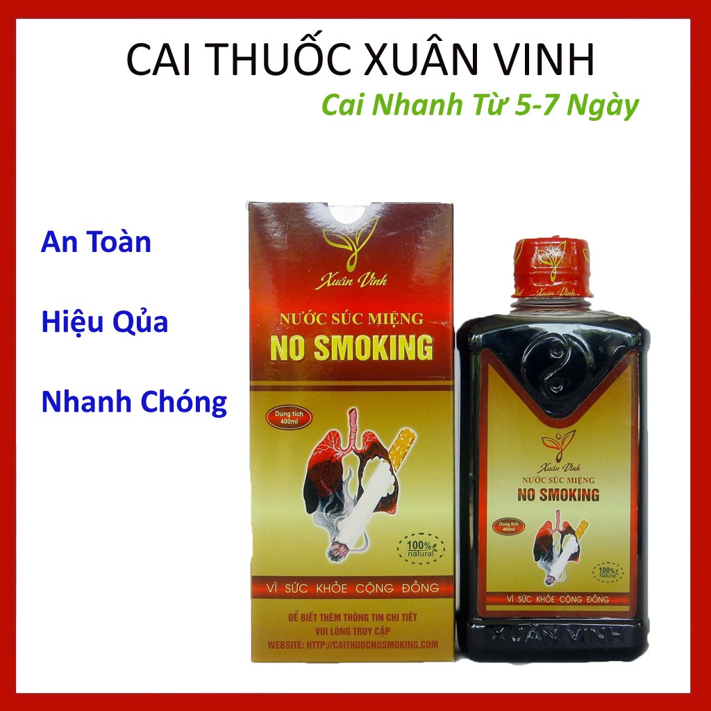 Nước Súc Miệng Cai Thuốc Lá, Thuốc Lào No Smoking Xuân Vinh🔥 ⚡Cai Dứt Điểm Từ 5-7 Ngày