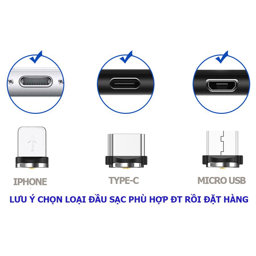 Đầu sạc nam châm hút từ cho cáp sạc nam câm 3 đầu