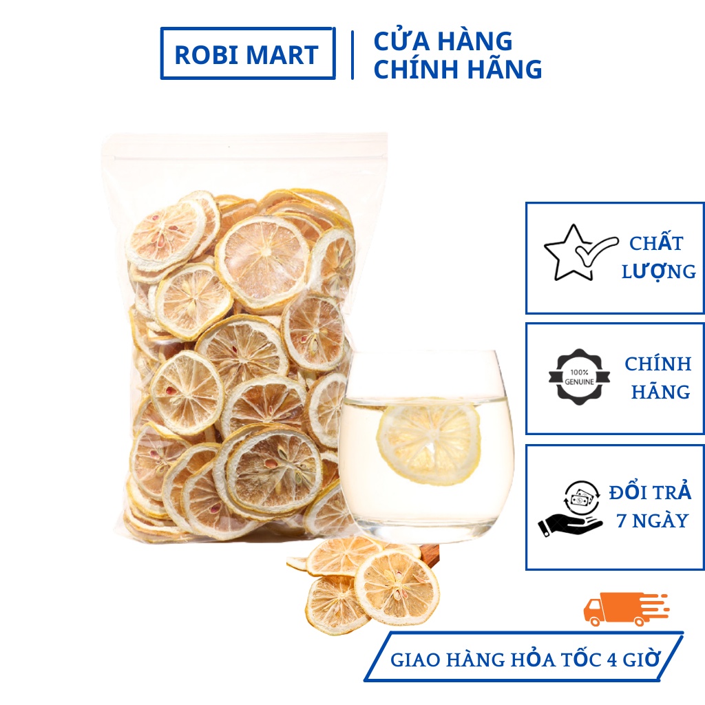 Chanh tươi thái lát sấy lạnh Robi Mart gói 250g - Giữ dáng, đẹp da, thanh nhiệt cơ thể