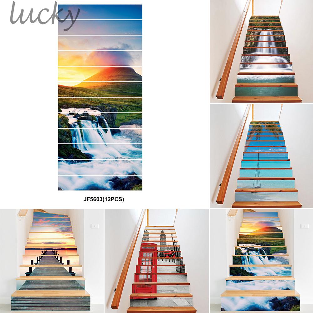 Stair Sticker 3D Staircase Riser Decal Decoration Background Waterproof