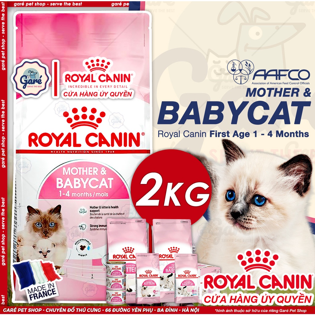 2kg Hạt Mèo con Mother &amp; Babycat Royal Canin Mèo mẹ Mèo con dưới 12th tuổi thức ăn hạt cho Mèo nhập Pháp
