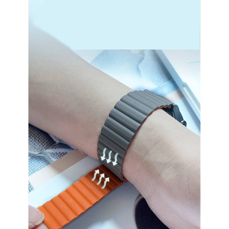 Dây đeo silicon khóa nam châm cho đồng hồ thông minh Samsung Galaxy 42mm 46mm Galaxy Watch 3 41mm 45mm Galaxy Watch 4 Classic