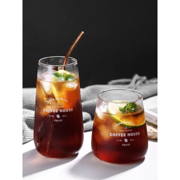 Ly Thủy Tinh Trong Suốt In Chữ Trang Trí Độc Đáo Sweet/ Coffee House