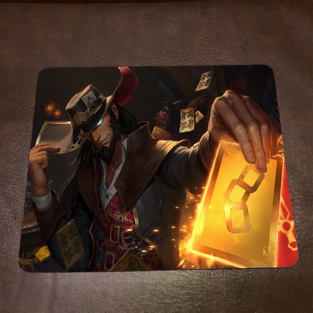 Lót chuột máy tính League of Legends TWISTED FATE - Mẫu 1 Mousepad cao su êm ái, nhận in theo yêu cầu