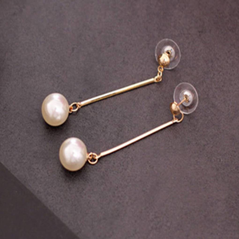 Hoa tai dáng dài đính ngọc trai nhân tạo thiết kế thời trang