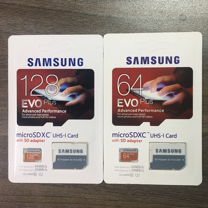 Thẻ nhớ MicroSD SamSung 128GB/64GB – Evo Plus Class 10 – CHÍNH HÃNG – Kèm Adapter – Bảo hành 5 năm