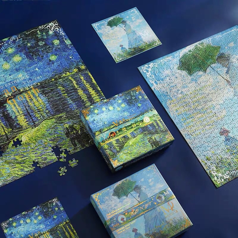 Bộ xếp hình hoạ tiết tranh Van Gogh và Caude Monet