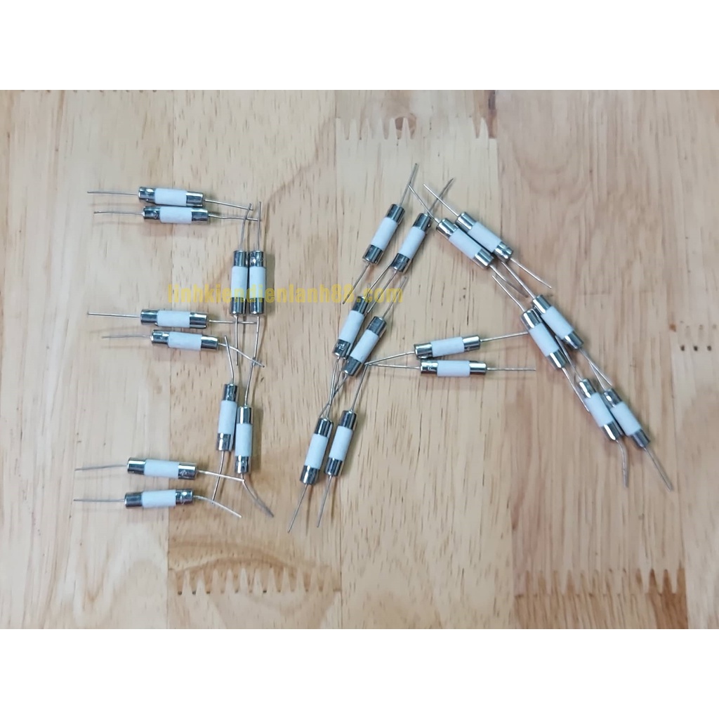 (20 cái) Cầu chì sứ cắm 3a kích thước 5x20mm mới 100%.