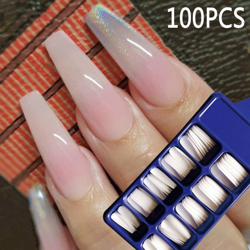 Bộ 100 Móng Tay Giả Ballerina Tự Nhiên Chuyên Nghiệp
