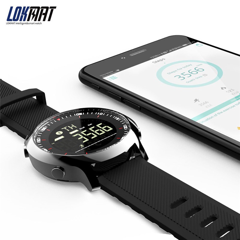 LOKMAT Bluetooth Smart Watch Men Sports Wrist Watches Smart Health Watch iOS Compatible