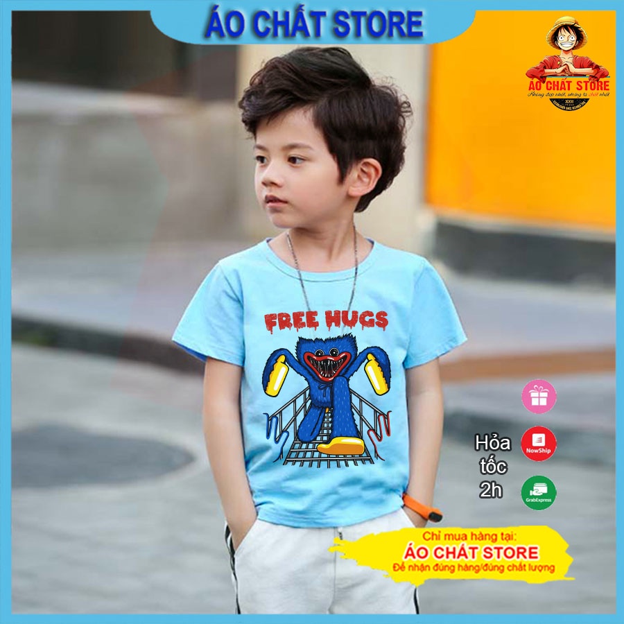 Áo Thun Trẻ Em Poppy Playtime Huggy Wuggy Cho Bé Trai Bé Gái Màu Trắng Siêu Đẹp PP10 | Áo Chất Store