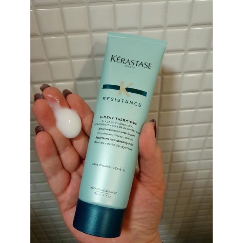 Kem dưỡng xả khô chống nhiệt Kerastase Resistance Blow-Dry Primer Leave In Ciment Thermique 150ml