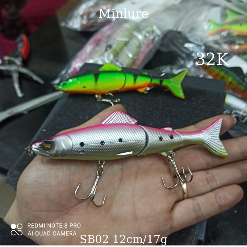 Mồi giả swimbait SB02 12cm/17gr mô phỏng 3D như cá thật thích hợp câu các loại các săn mồi nước ngọt