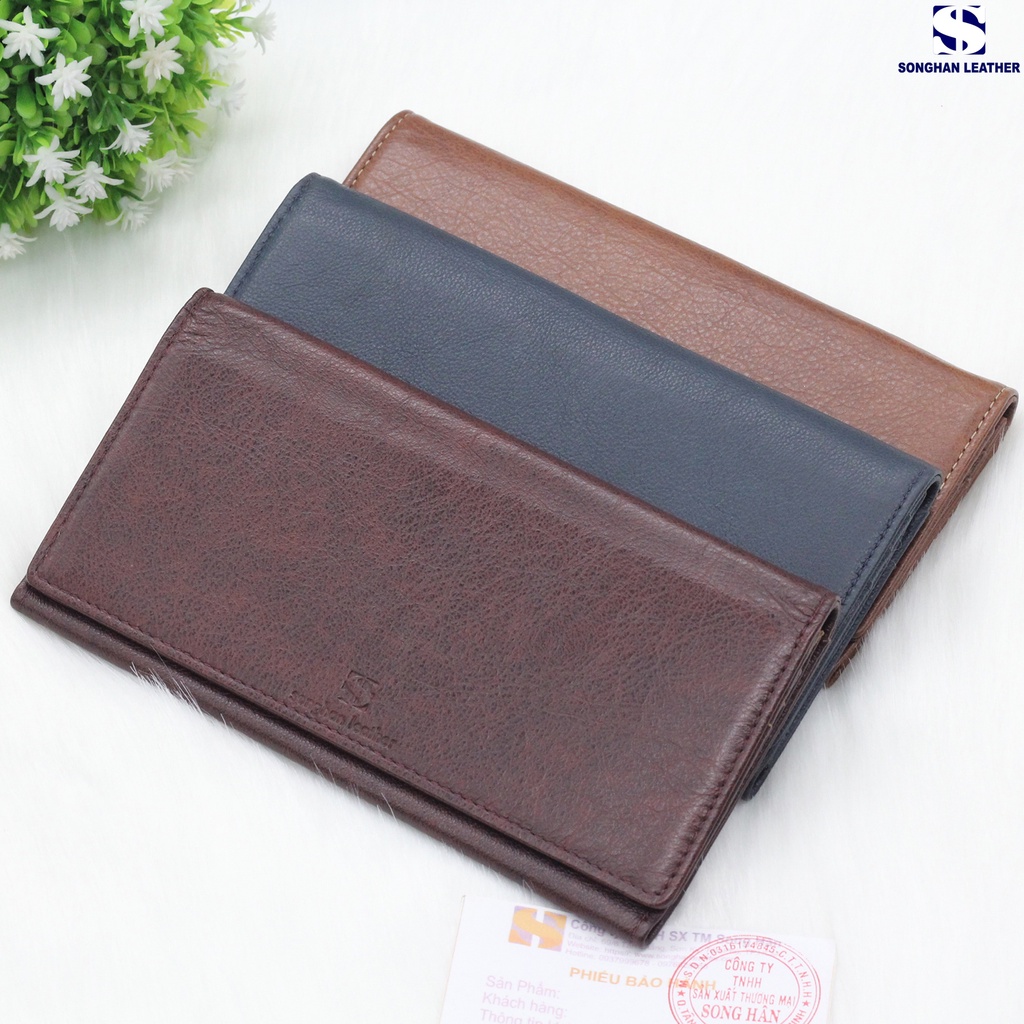 Ví Nữ Dài Cầm Tay Da Bò Songhan Leather VNO11.Bóp Nữ Gập Đôi Nhiều Ngăn Tiện Lợi.Bảo Hành 12 Tháng