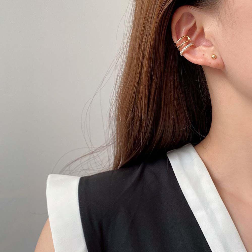 MXGOODS Set 2 Khuyên Vành Tai Đính Đá Thời Trang Cho Nữ