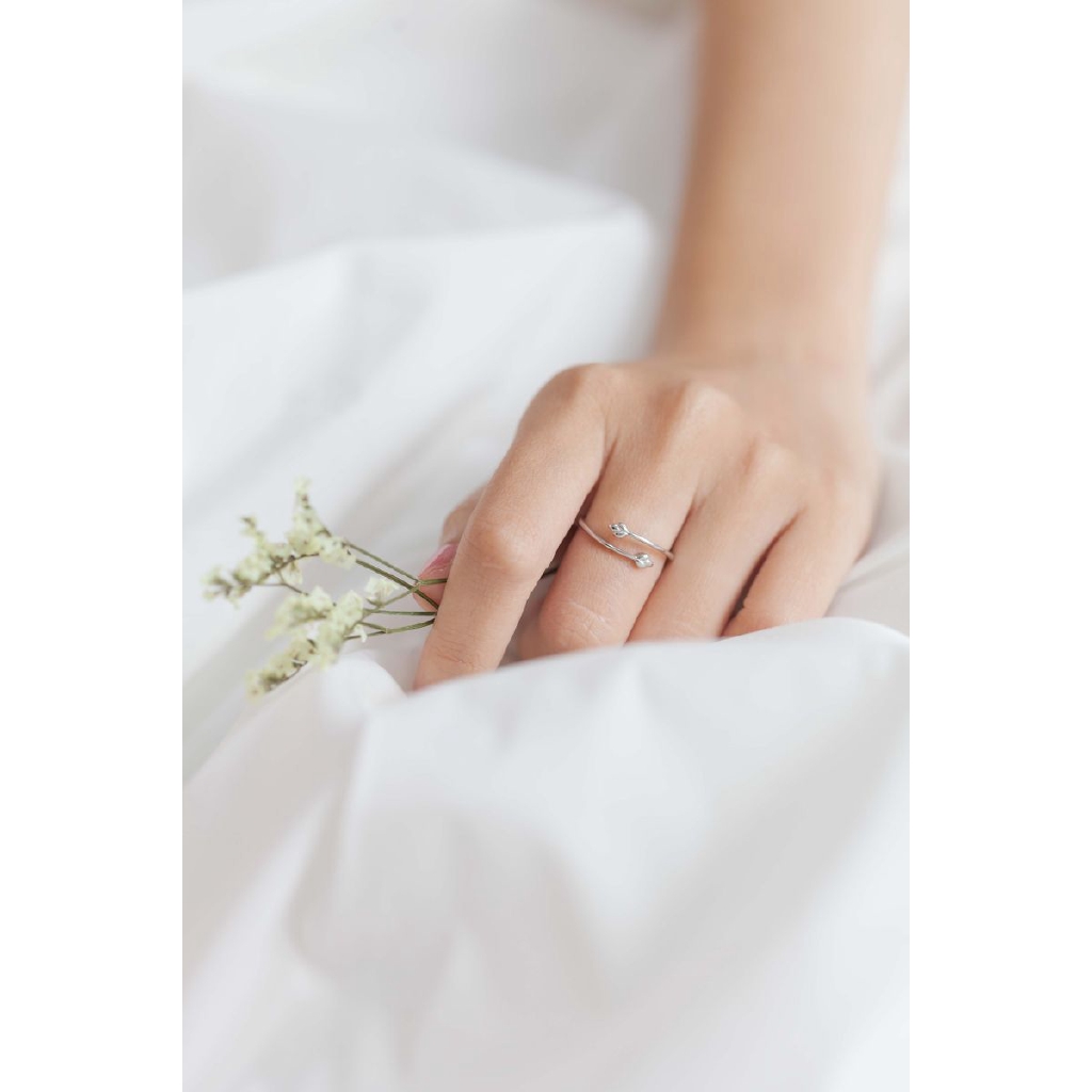 Nhẫn Bạc Blue Peach Lá Vòng, thời trang và nổi bật WG NT212