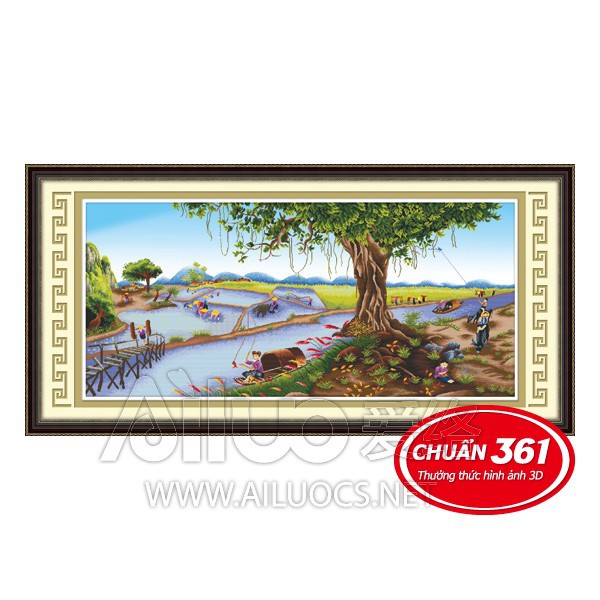 Tranh thêu Làng Quê 53288