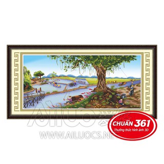 Tranh thêu làng quê 53288