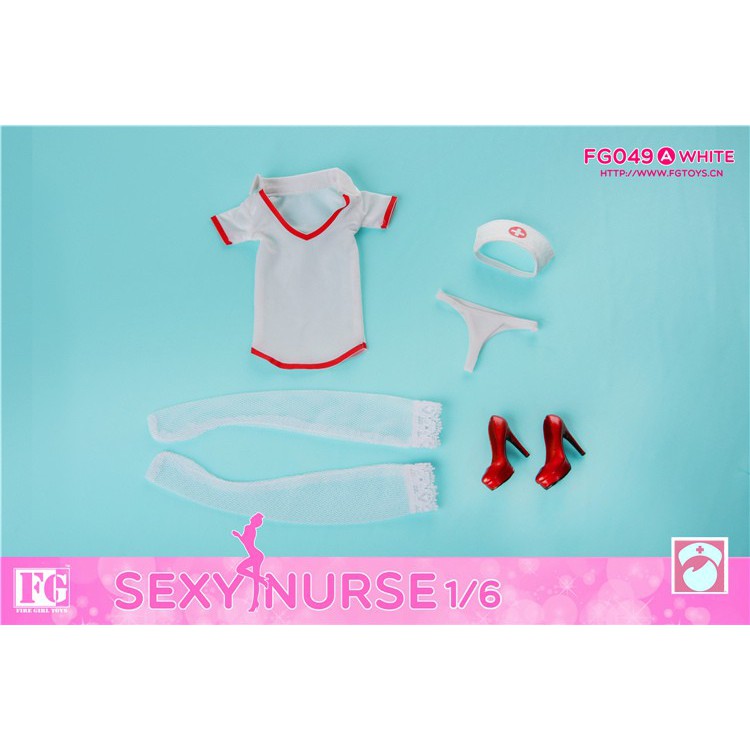 Set Quần Áo Mô hình Nữ FG049 Sexy Nurse Suit tỉ lệ 1/6 - Chính hãng Fire Girl Toys