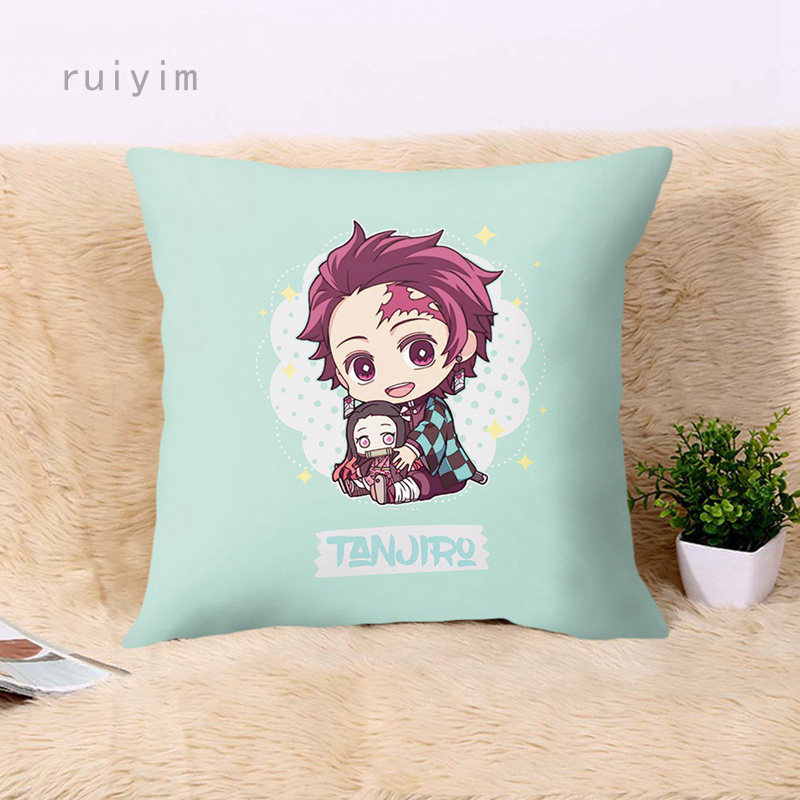 Áo gối khổ vuông cỡ 40x40cm in hình anime sáng tạo độc đáo