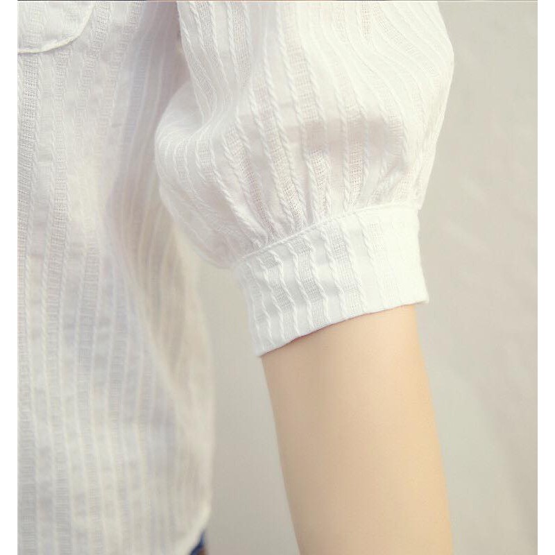 Áo sơ mi nữ, áo trắng học sinh sinh viên xinh xắn