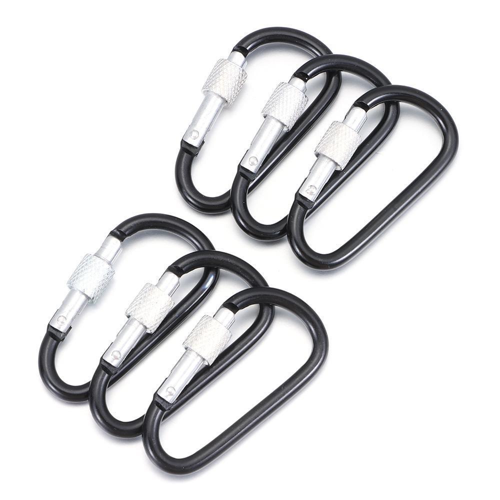 MAG Set 6 / 12 Móc Khóa Leo Núi Bằng Hợp Kim Nhôm Màu Đen
