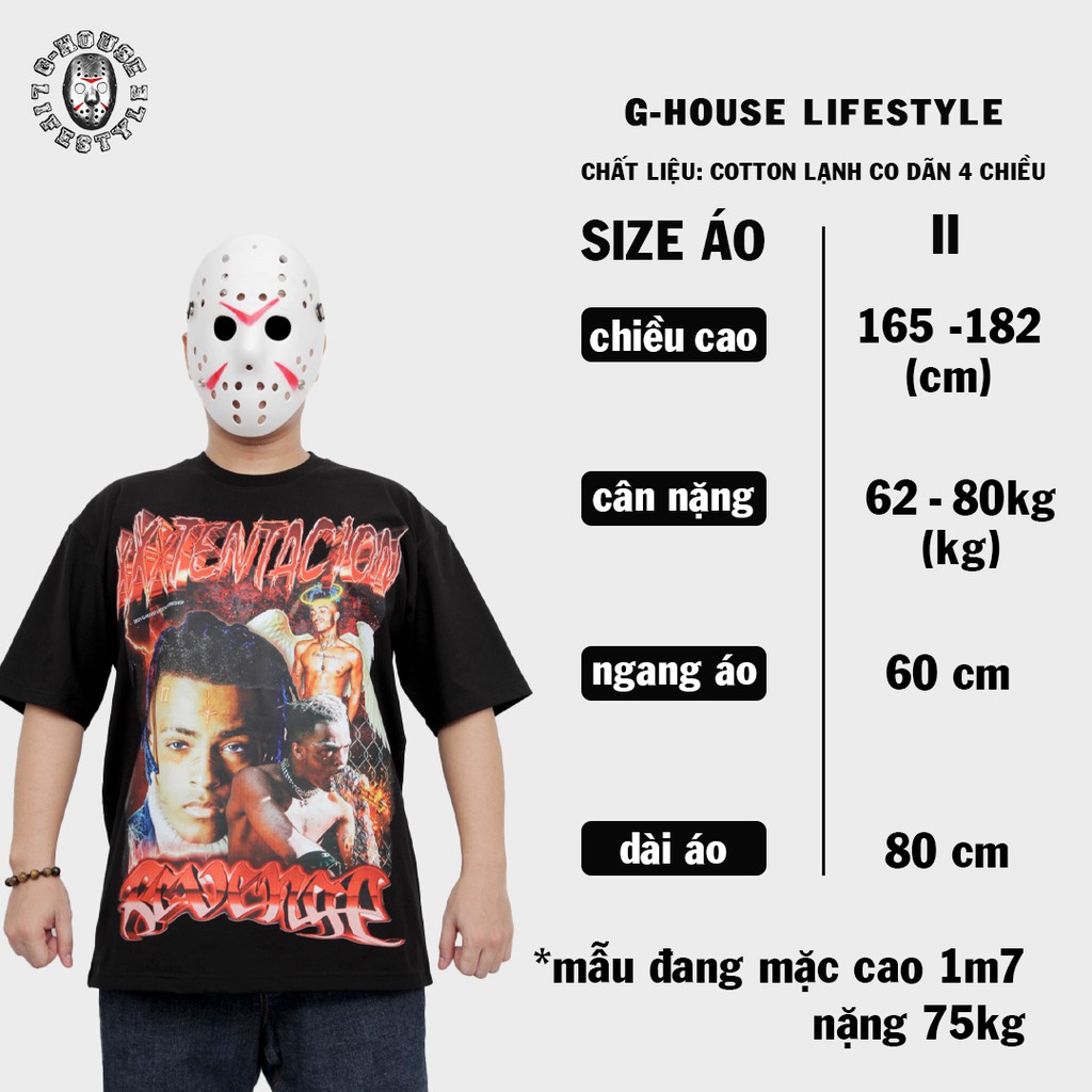 Áo Thun Rapper XXXTentacion Oversize Phong Cách Hip-hop Unisex G-House Lifestyle | BigBuy360 - bigbuy360.vn