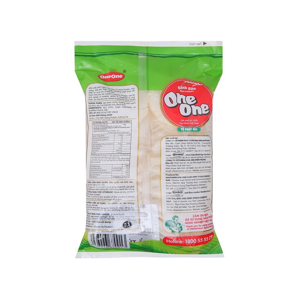 Bánh gạo vị ngọt dịu One One gói 150g