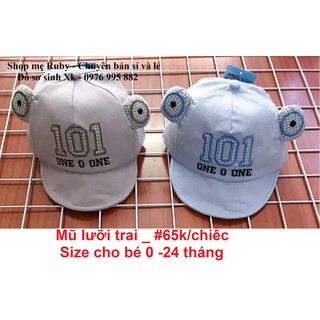 MŨ LƯỠI  TRAI CHO BÉ TỪ 0-24  THÁNG