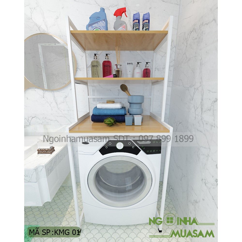 Kệ máy giặt 3 tầng phòng tắm KMG01 180x60x74 cm | BigBuy360 - bigbuy360.vn