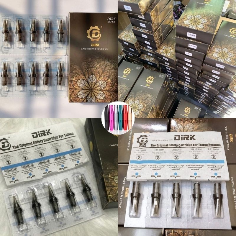 Kim xăm máy pen phun môi Dirk  kim phun xăm sắc bén,phun môi siêu nhanh,môi bong đậm Hộp 20 Cái