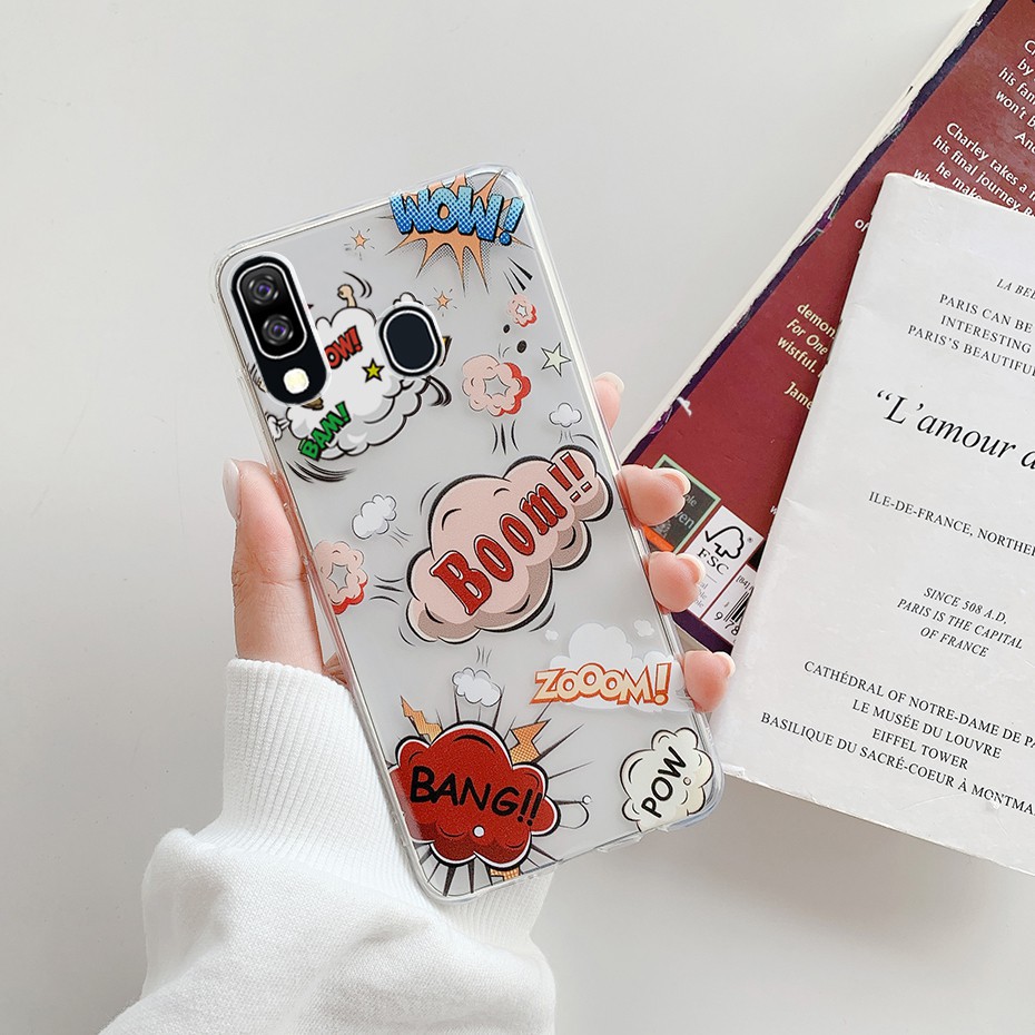 Ốp điện thoại TPU silicone dẻo in họa tiết hoạt hình đáng yêu dành cho Samsung Galaxy A20E A202 A202F