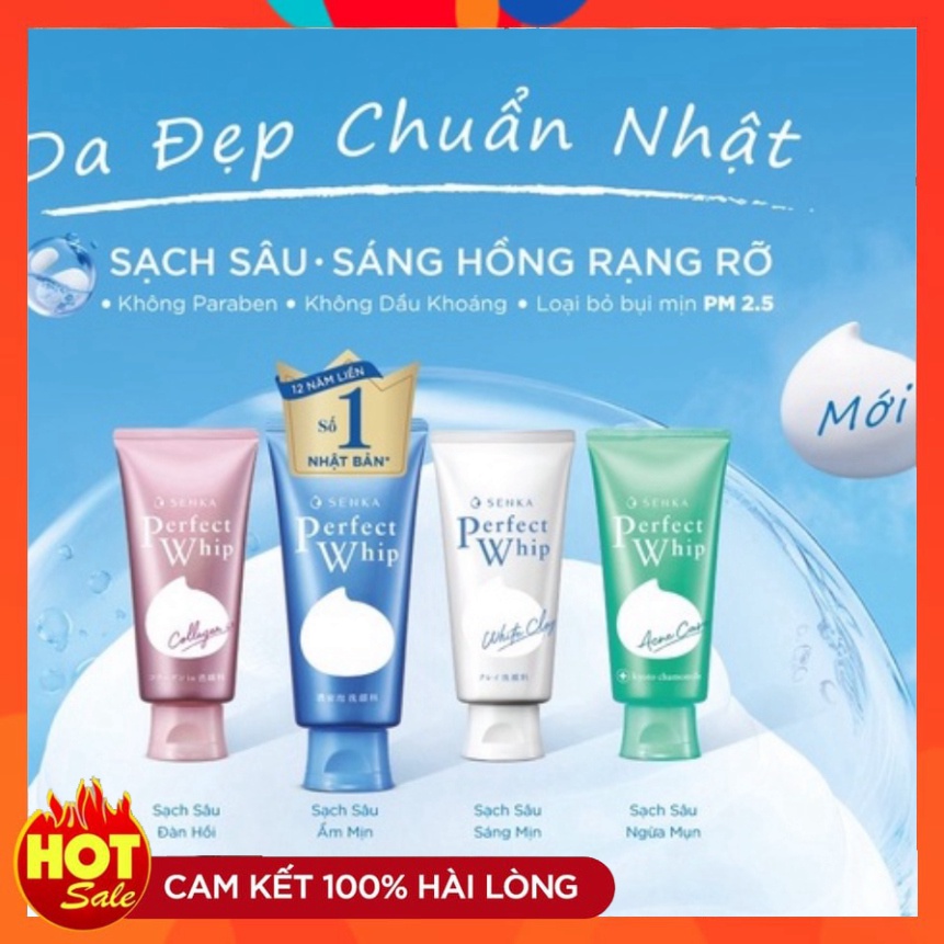 Sữa rửa mặt tạo bọt chiết xuất tơ tằm trắng Senka Perfect Whip 120g | BigBuy360 - bigbuy360.vn