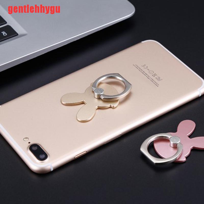 [gentlehhygu]1pc Rabbit shape mobile phone bracket 360 degree metal ring mobile phone buckle