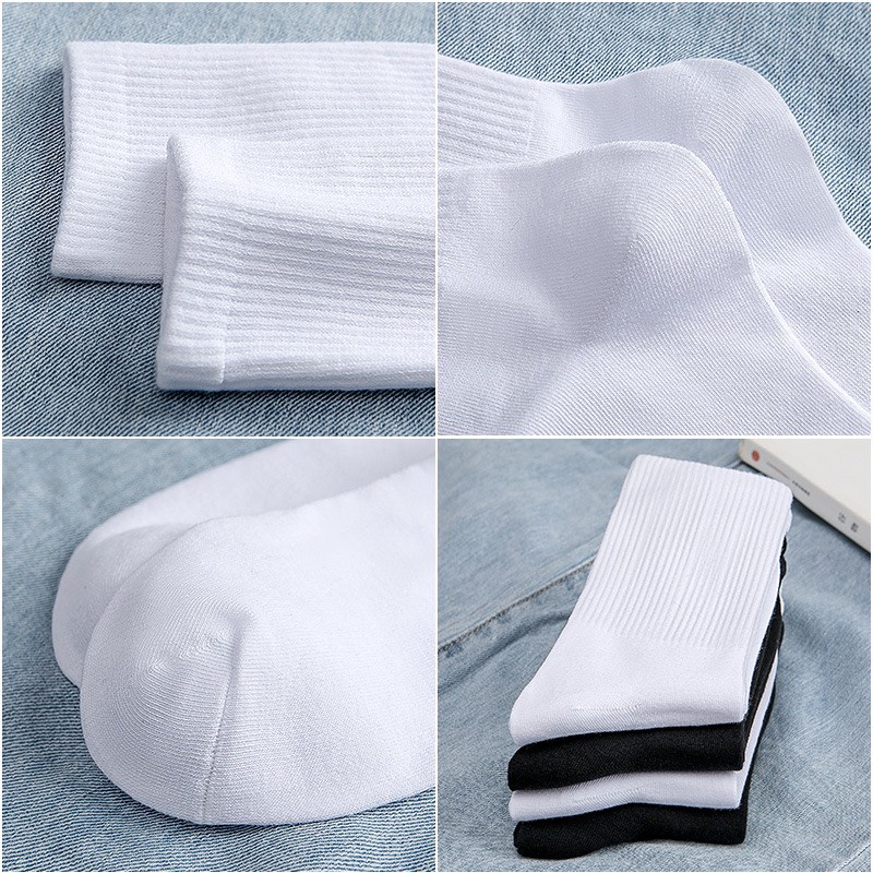 Tất vớ cổ cao nam nữ trơn basic hàn quốc cute dễ thương cotton dày đẹp Chichi T01