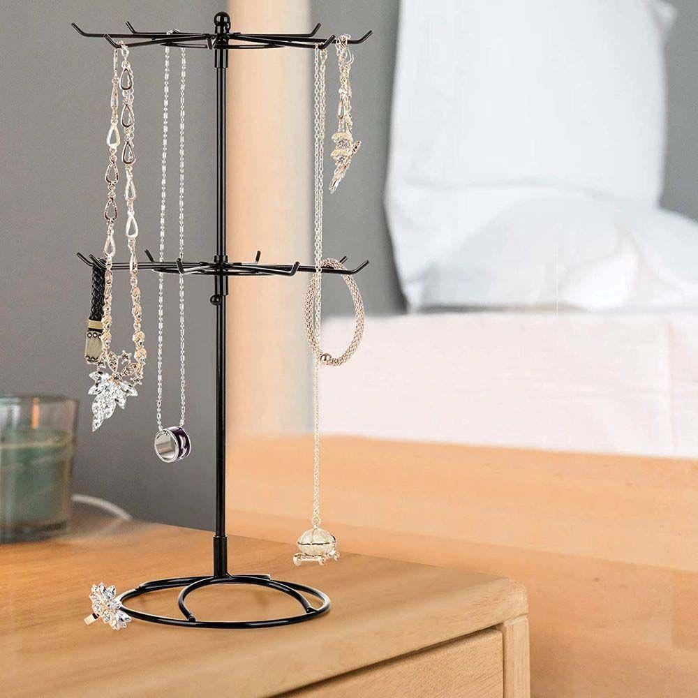 JARRED Giá Kim Loại Hai Tầng Trưng Bày Trang Sức Phong Cách Hàn Quốc Ốp