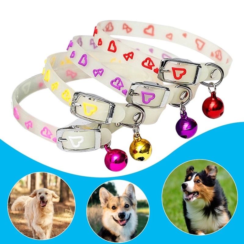 1 Vòng Cổ Phát Sáng Chống Thất Lạc Gắn Chuông Dễ Thương Cho Thú Cưng