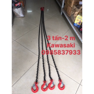 Dây xích cẩu 4 sợi 3 tấn 2m Nhật kawasaki dùng để cẩu hàng an toàn thuận tiện với độ an toàn cao